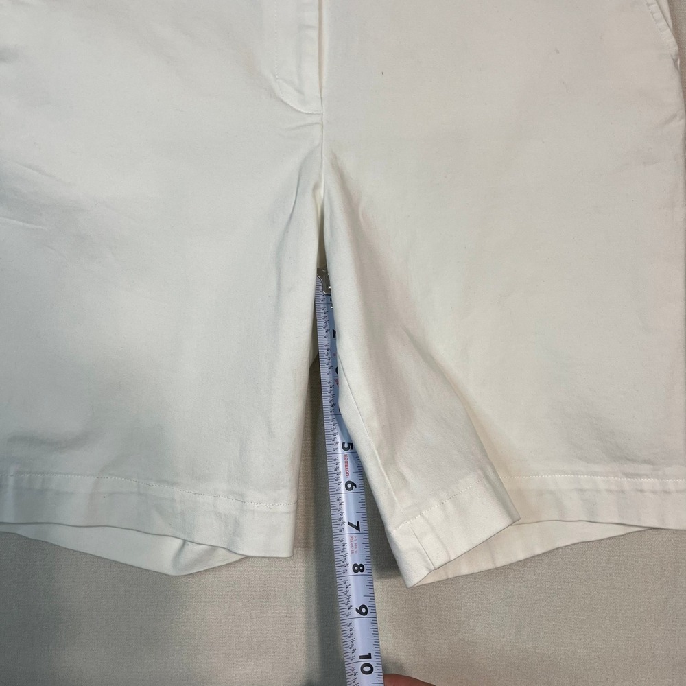 Talbots Stretch White Bermuda Shorts Cotton Blend Stretch Casual -‎ Size 12 - Picture 8 of 9